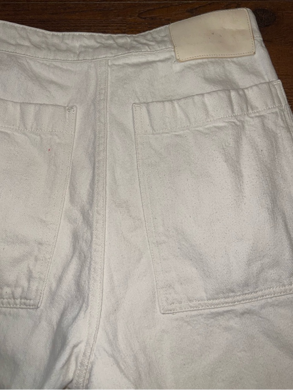 Zara Alma Wide Leg Ivory High Rise Casual Ankle Frayed Raw Hem Jeans Size 4 - Picture 5 of 8